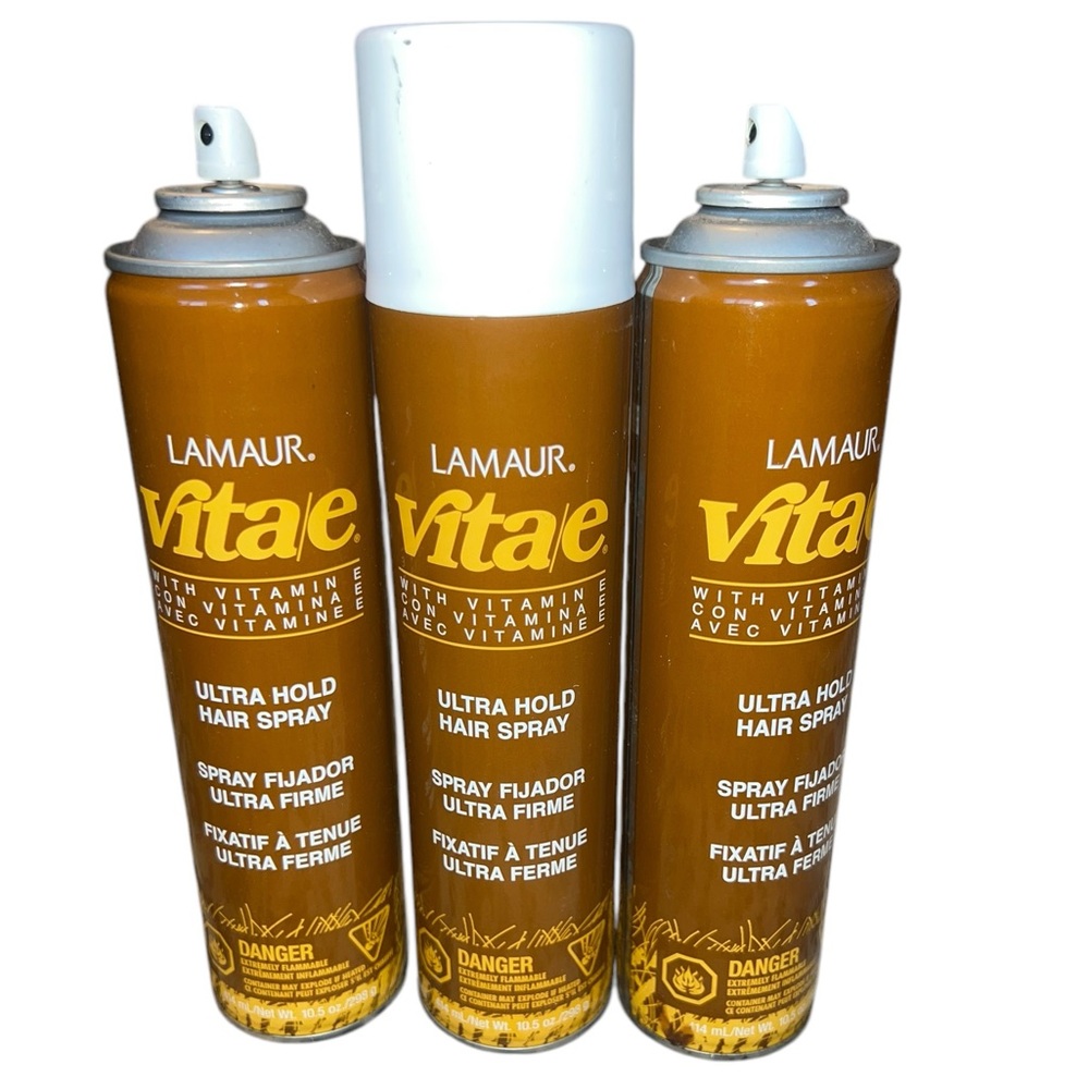 Lamaur Vitae ULTRA Hold Hairspray BROWN Can Vitamin E Three cans *read*